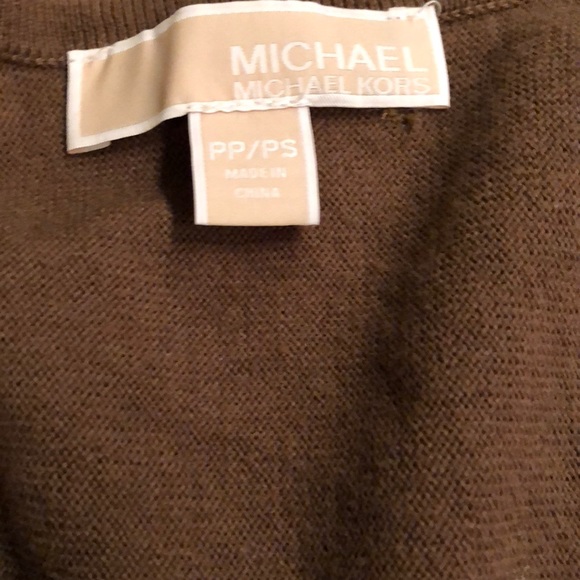 Michael Kors Camo Green Fringe Poncho Petite Small - Picture 4 of 5